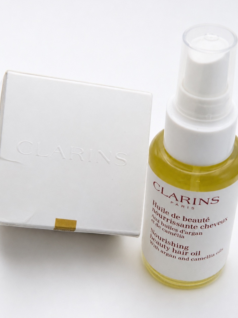Clarins Nourishing Beauty Hair Oil Argan Camellia 1.6 oz 50 mL New in Box - Picture 6 of 7